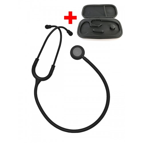 Hospitrix Stethoscope Professional Line Stealth Edition Sort + Free Premium Case